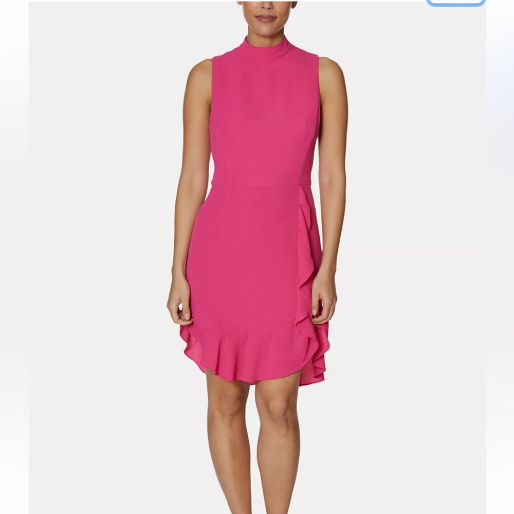 Betsey Johnson Hot Pink Sleeveless Ruffle Mini Dress